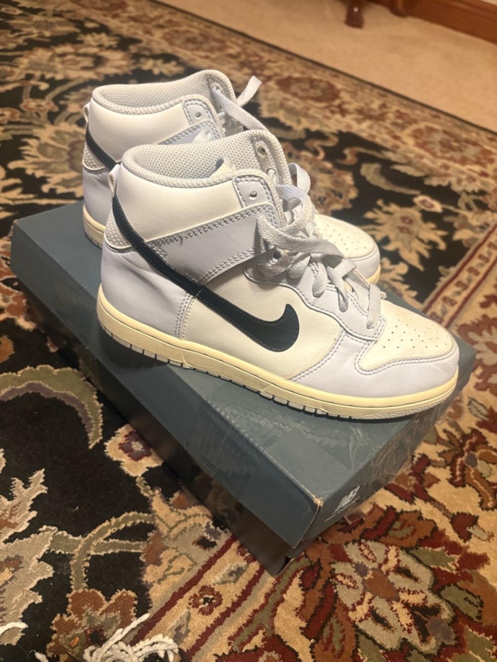 Nike White and Black High-Top Sneakers
